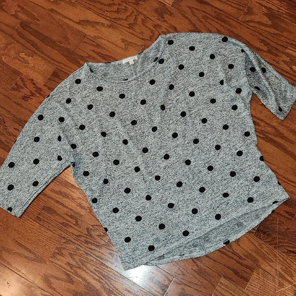 Gray Polka Dot Women's Top